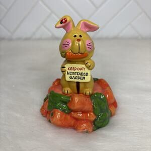 Christopher Radko Bunny Rabbit Salt Pepper Shakers Keep Out Vegetable Garden